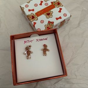 Betsey Johnson gingerbread man earrings